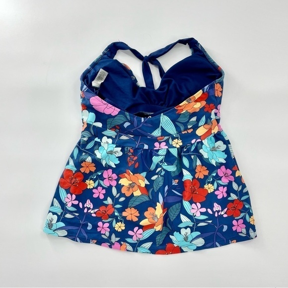 Heat Swimwear Womens Blue Floral SwimSuit Tankini SIZE Medium - Picture 4 of 9
